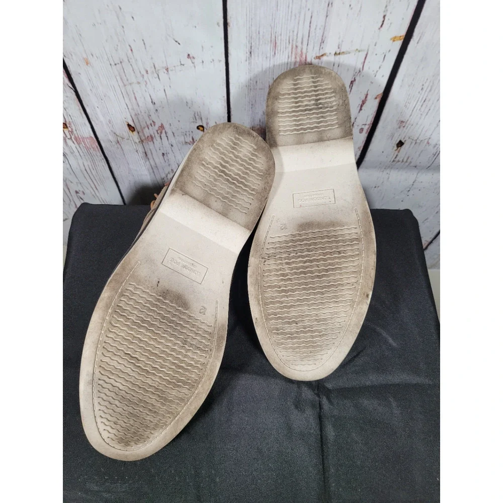 London Fog Brown Canvas & Leather Derby Casual Shoes Size 12‎